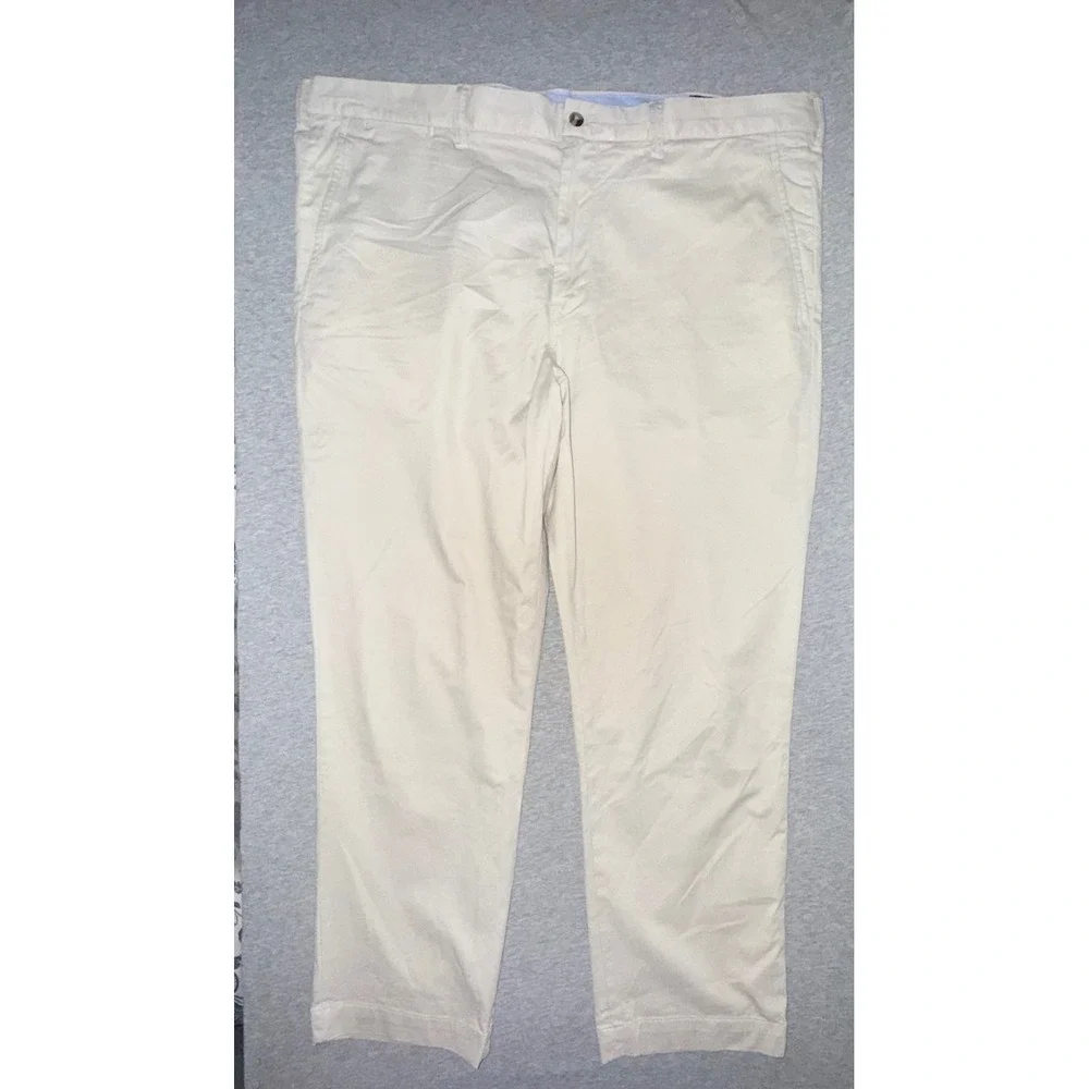 Polo Ralph Lauren Mens Stretch Straight Fit Pants Size 40x30 Beige Preppy Ivy